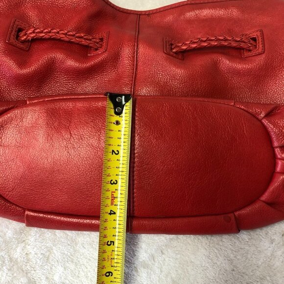 ELLIOTT Lucca Red Leather Shoulder Bag - Picture 12 of 12